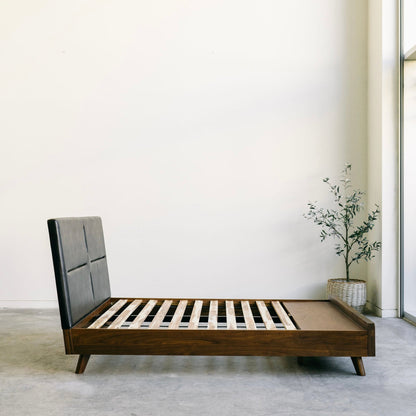 Salvatore - Leather Walnut Storage Bed - Furniture image 14