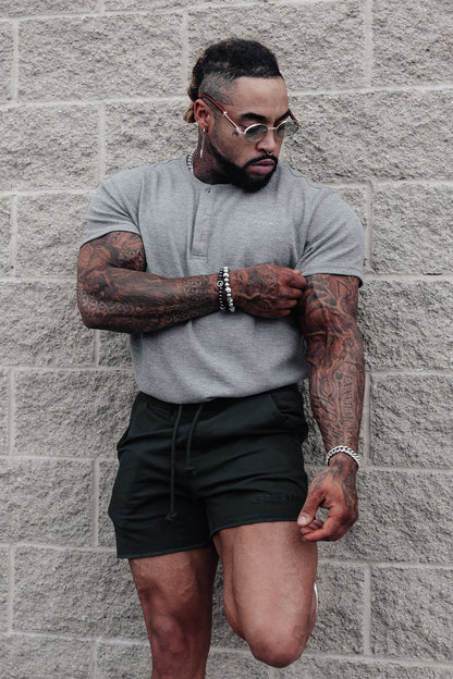 Waffle Henley T-Shirt - Light Gray - Misc image 1