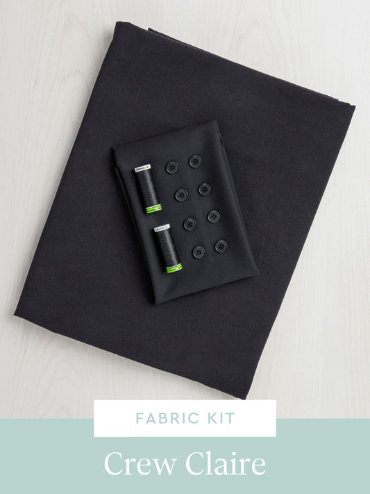 Claire Shorts Kit | Black Substantial Organic Cotton Broadcloth - Misc image 1