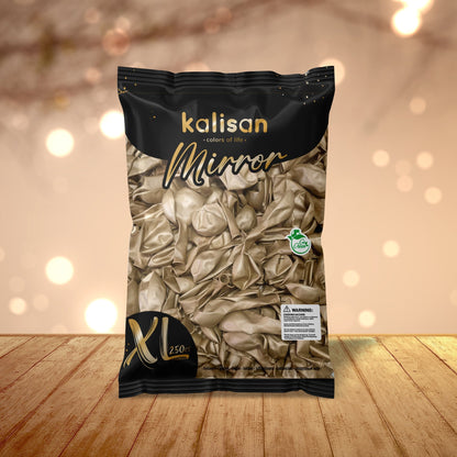 12" Kalisan Latex Balloons Mirror Gold - XL SuperSize Bag Count (250 Per Bag) - Misc image 4