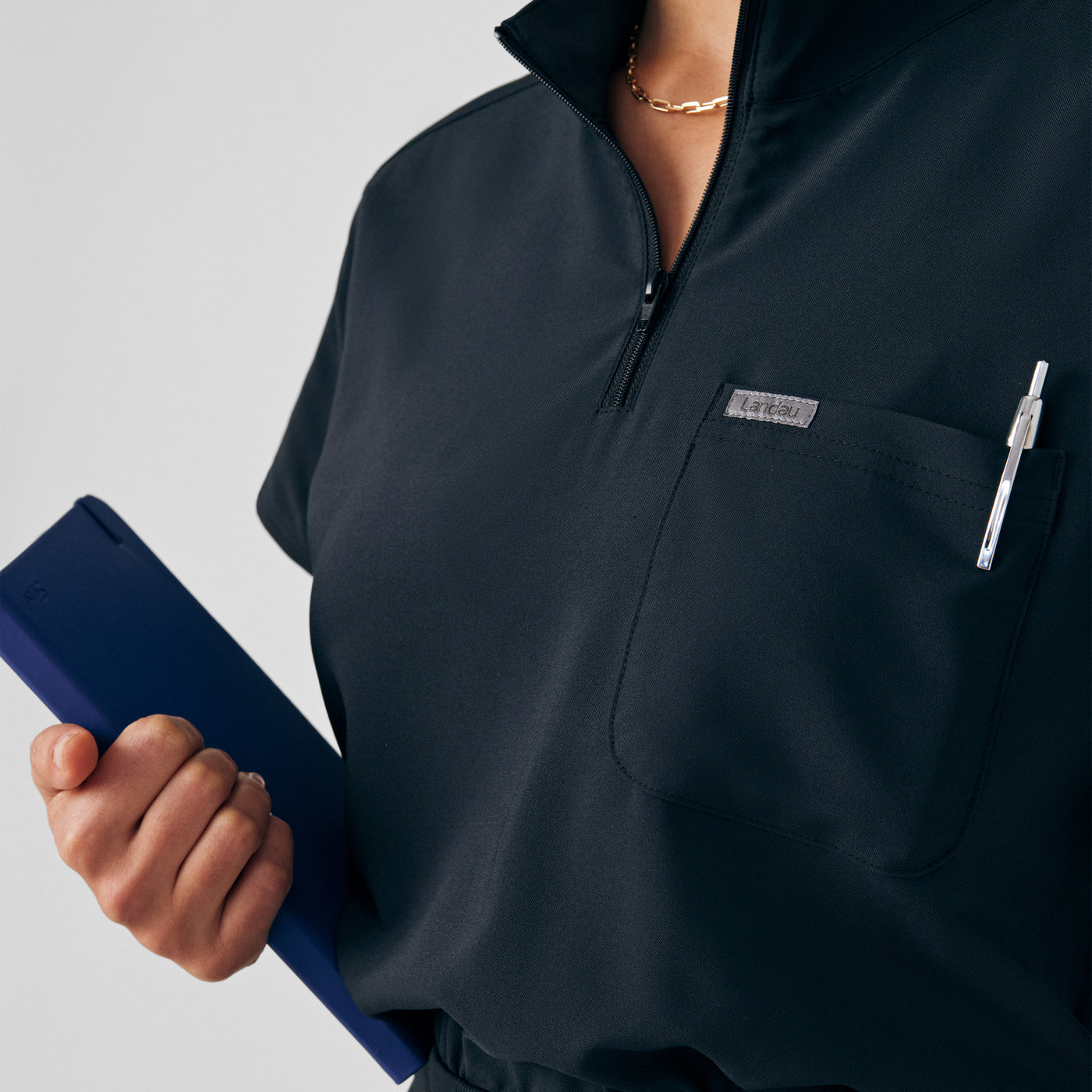 LD607 Landau Forward Scrub Quarter Zip Dress (XS - 3XL) - Furniture image 4