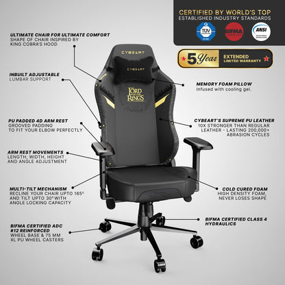 Lord of the Rings (Black Edition) Gaming Chair - Furniture image 14