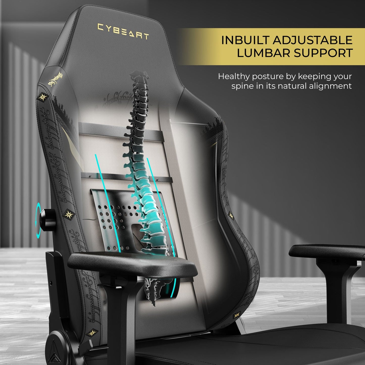 Lord of the Rings (Black Edition) Gaming Chair - Furniture image 9