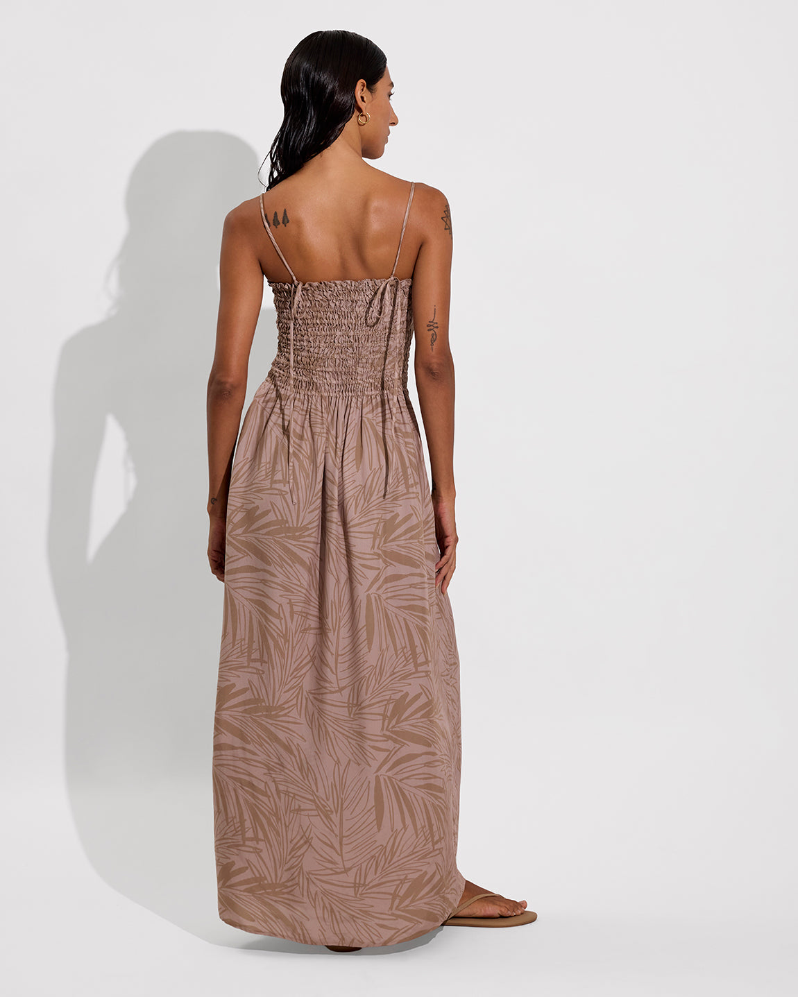 Cabana Maxi Dress - Petite Palm Fronds Tan - Misc image 2