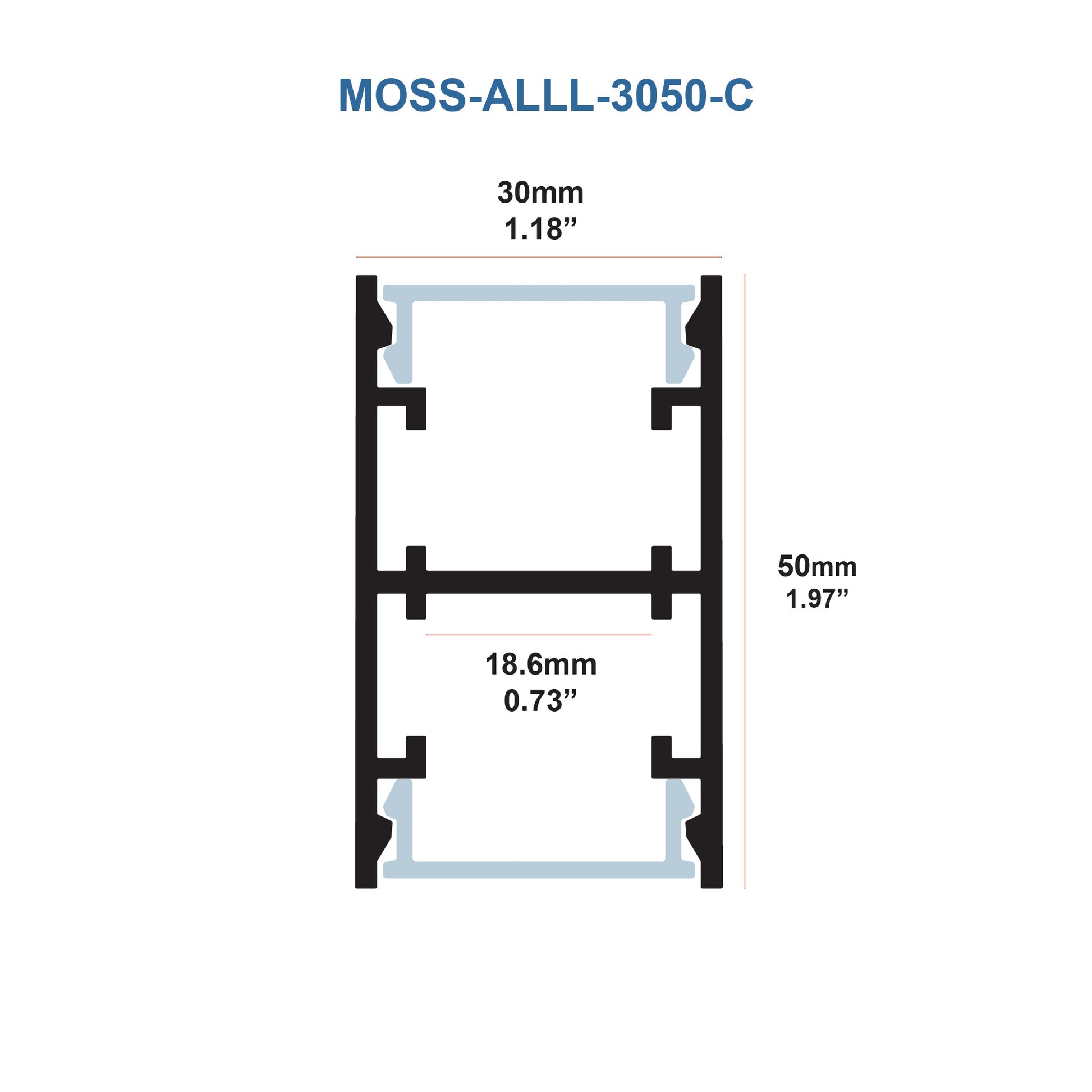 Aluminum Channel - MOSS-ALLL-3050-C - Bedding image 3