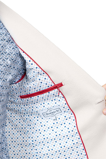 Meridian Beige Seersucker Stretch Suit - Misc image 2