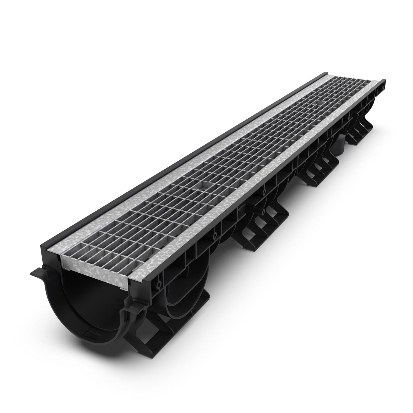4" Plastic trench drain (BASE 100P), galvanized grate ADA, B class - Accessories image 2