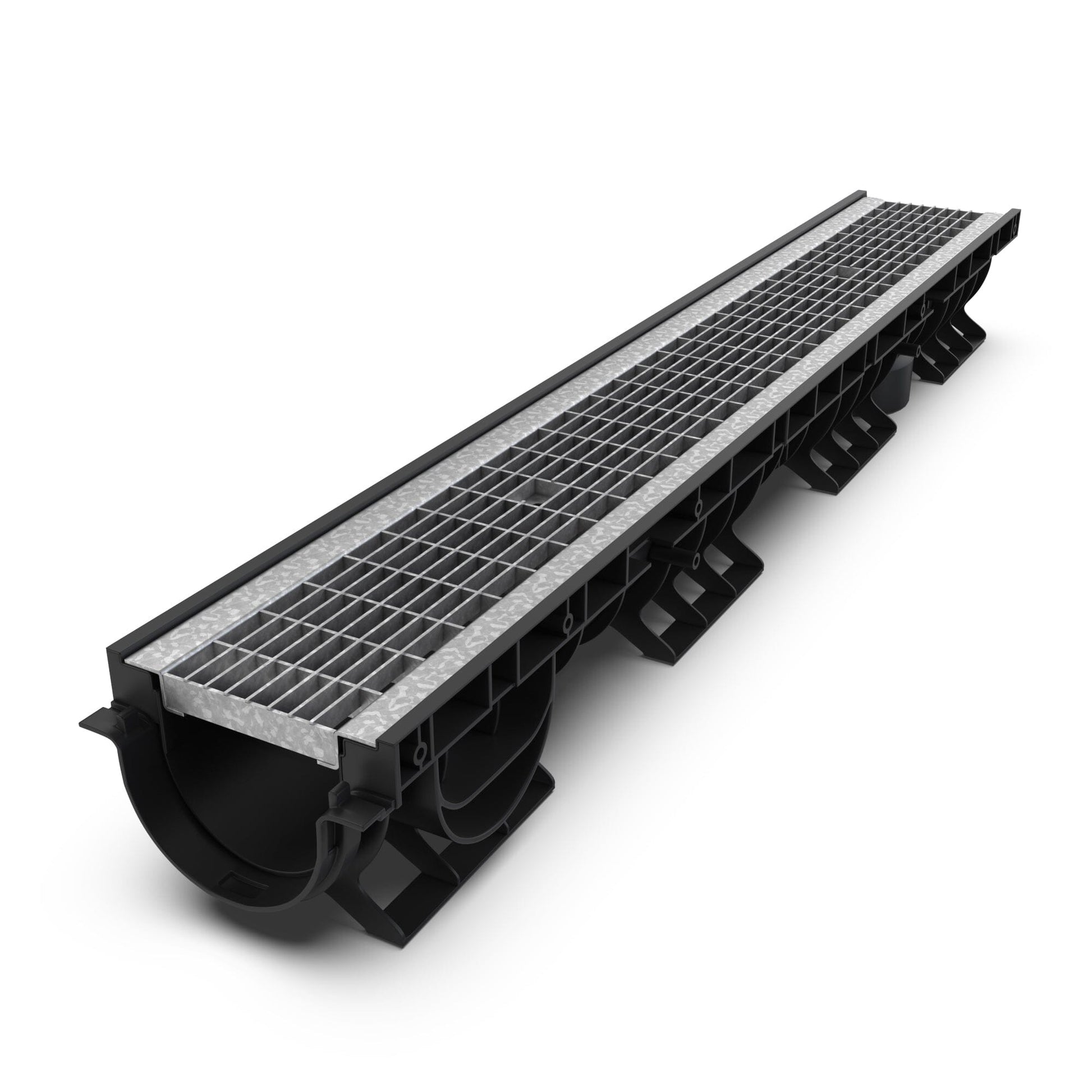 4" Plastic trench drain (BASE 100P), galvanized grate ADA, B class - Accessories image 2