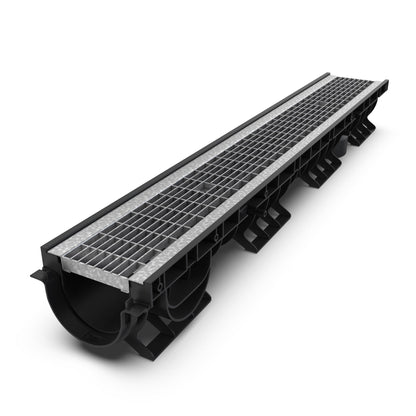 4" Plastic trench drain (BASE 100P), galvanized grate ADA, B class - Accessories image 2