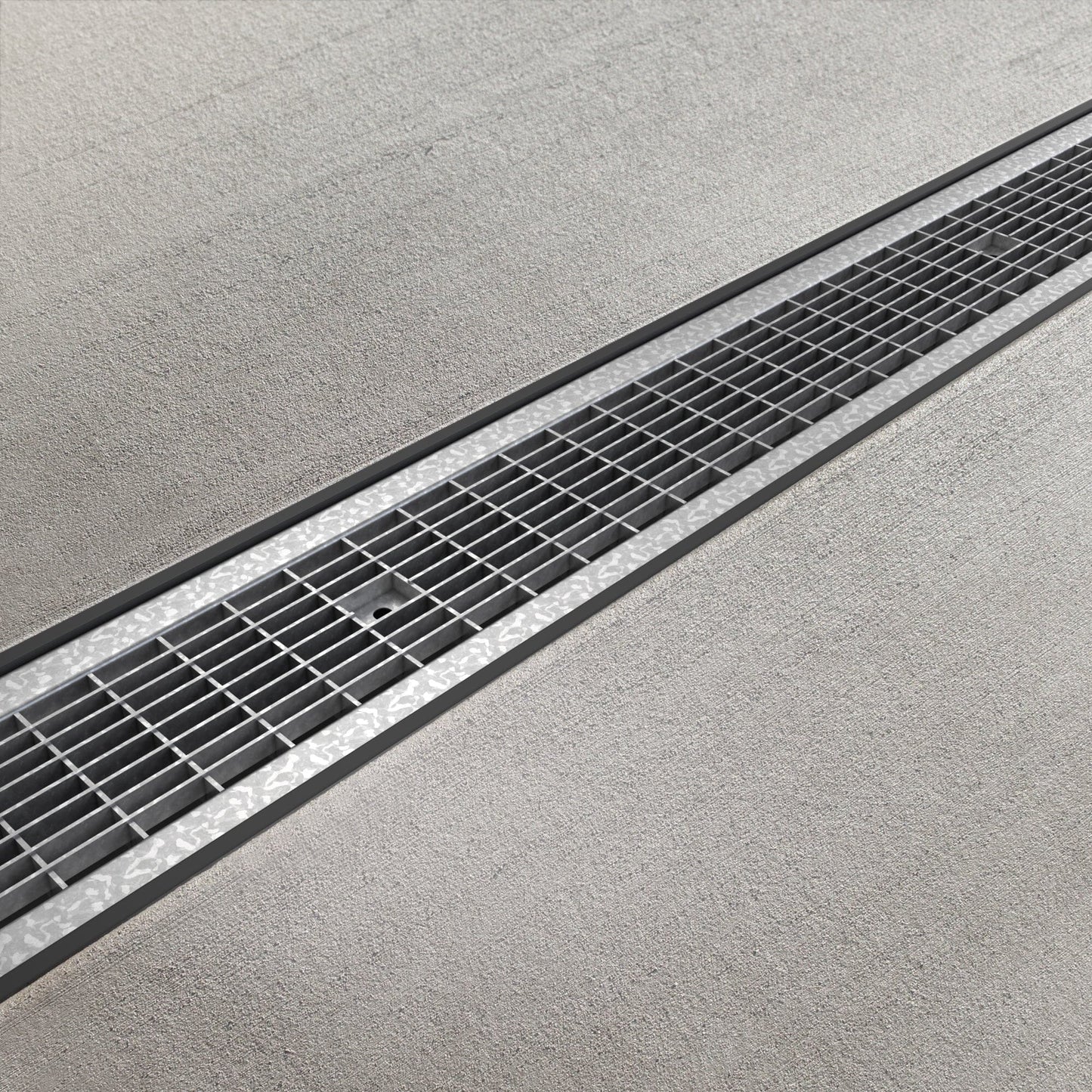 4" Plastic trench drain (BASE 100P), galvanized grate ADA, B class - Accessories image 4