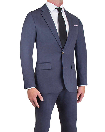 Athletic Fit Stretch Suit - Midnight Navy Plaid - Misc image 1