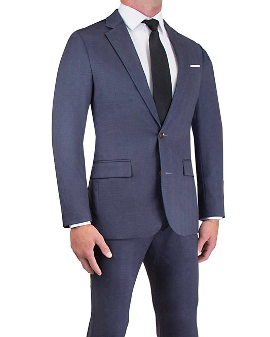 Athletic Fit Stretch Suit - Midnight Navy Plaid - Misc image 1