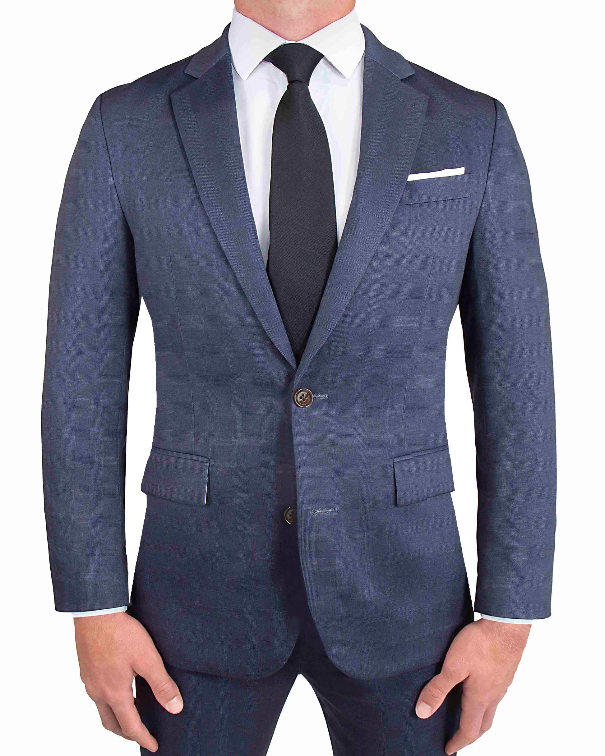 Athletic Fit Stretch Suit - Midnight Navy Plaid - Misc image 3