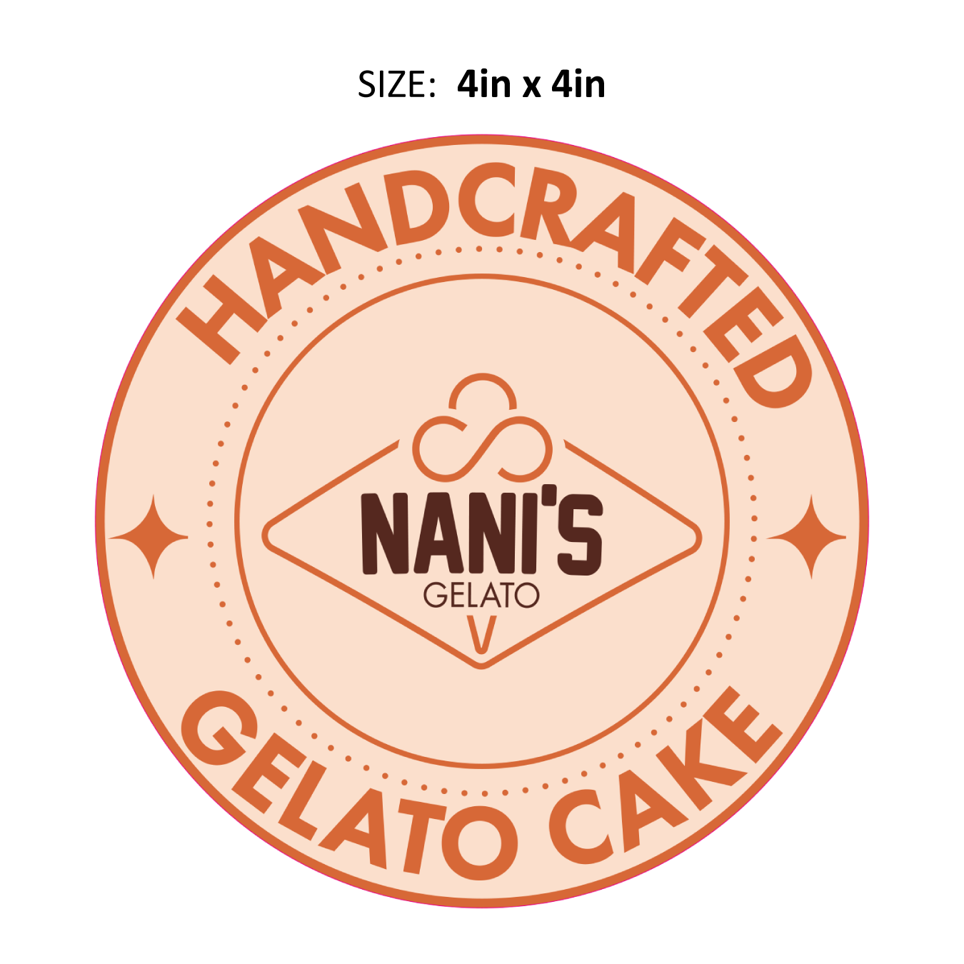 Nani's Gelato cake Sticker - Circle (Pack Of 100) - Misc image 1