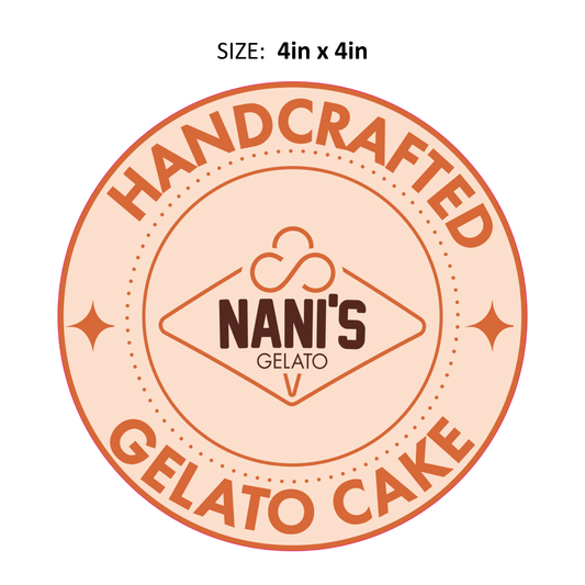 Nani's Gelato cake Sticker - Circle (Pack Of 100) - Misc image 1