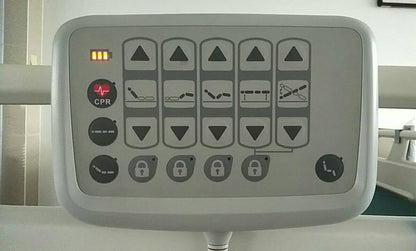 High End Fully Electric hospital bed with 5 functions PKG with mattress and 4 PP split side rails with 2 controller rails & nurse assists controller (JJ1065) - Misc image 2