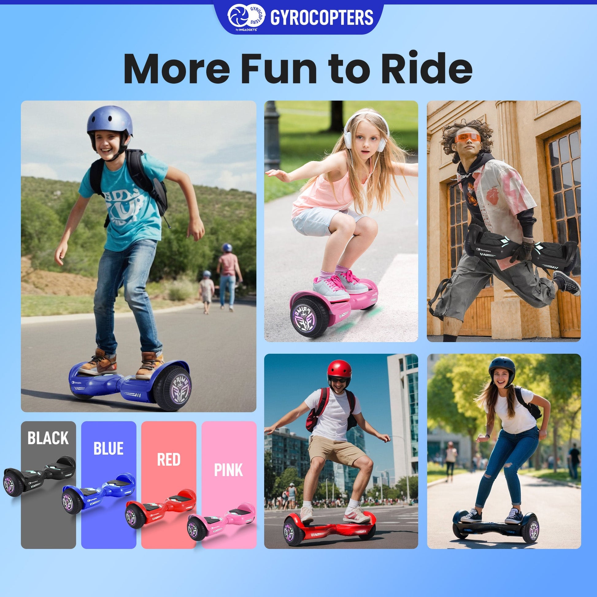 Gyrocopters Prime All New 2025 Hoverboard | Speed up to 15km/h | 300W Powerful Motor | 6.5” LED wheels | 165 lbs weight capacity | UL2272 certified with Wireless Music Speaker offering a range up to 8 km (BLACK) - Gadgets image 8