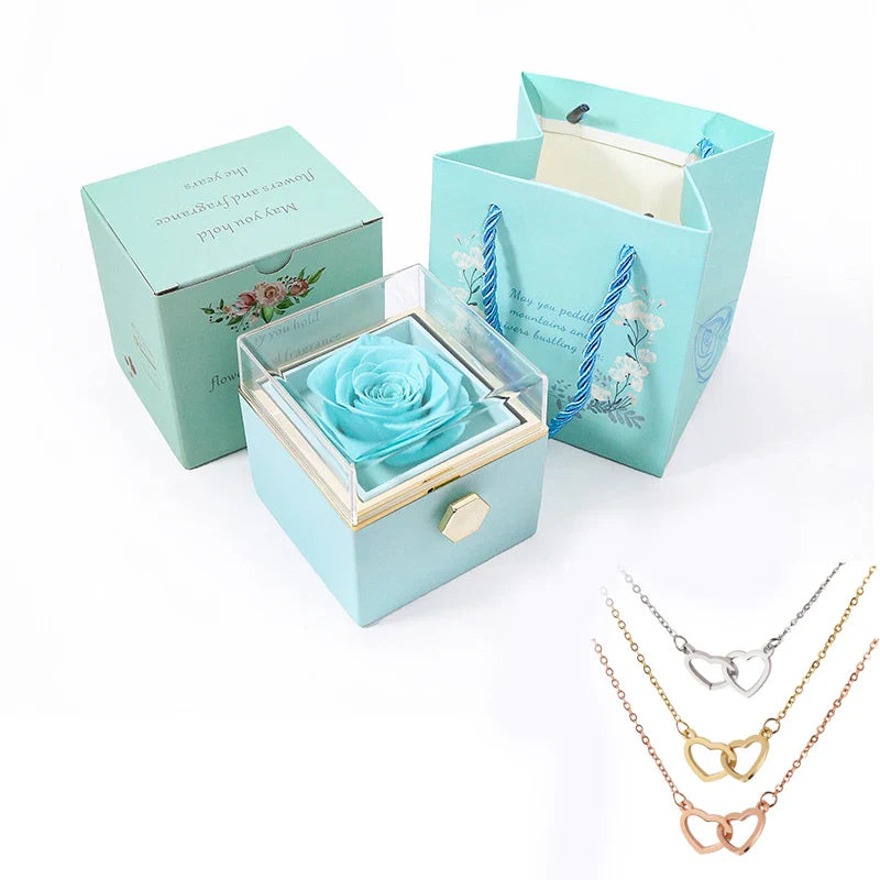Eternal Rose Box - W/ Engraved Necklace & Real Rose. - Jewelry image 8