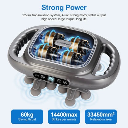 22-Head Fascia Gun High-Frequency Vibration Body Massage Gun Back and