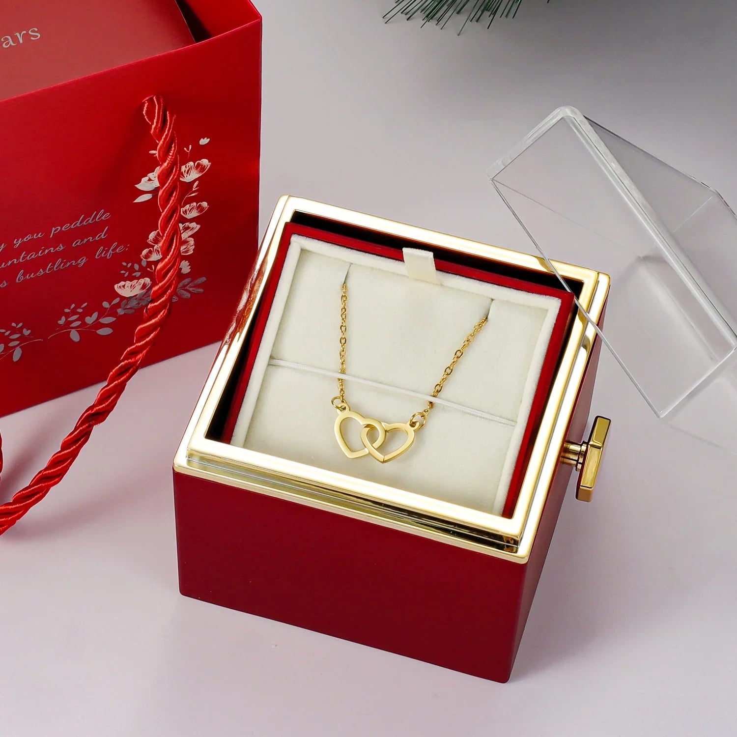 Eternal Rose Box - W/ Engraved Necklace & Real Rose. - Jewelry image 3