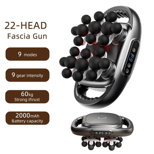 22-Head Fascia Gun High-Frequency Vibration Body Massage Gun Back and