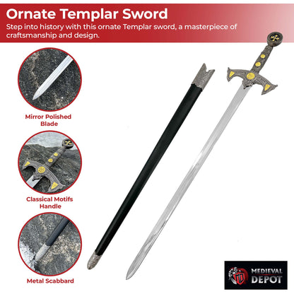 Sanctified Steel The Templar’s Sword - Home Decor image 3
