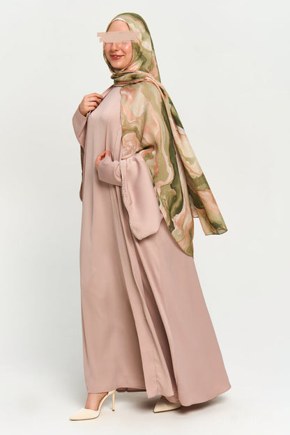 Nura Satin Abaya Set - Sandstone - Misc image 3