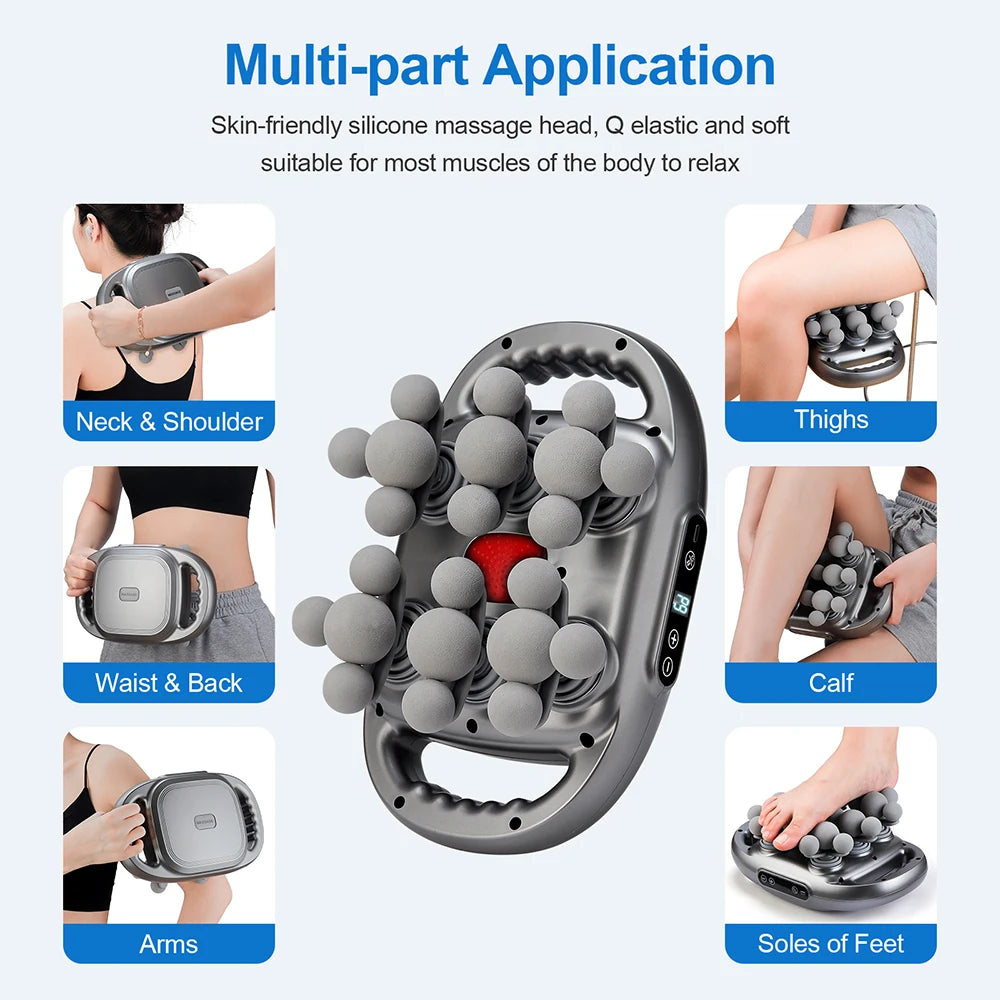 22-Head Fascia Gun High-Frequency Vibration Body Massage Gun Back and