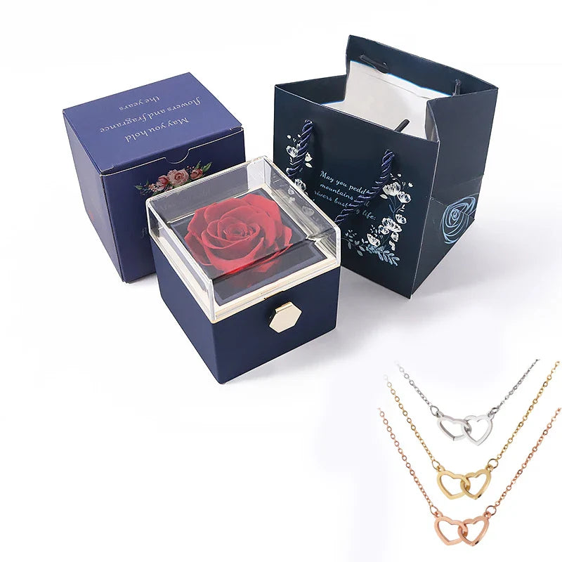 Eternal Rose Box - W/ Engraved Necklace & Real Rose. - Jewelry image 6