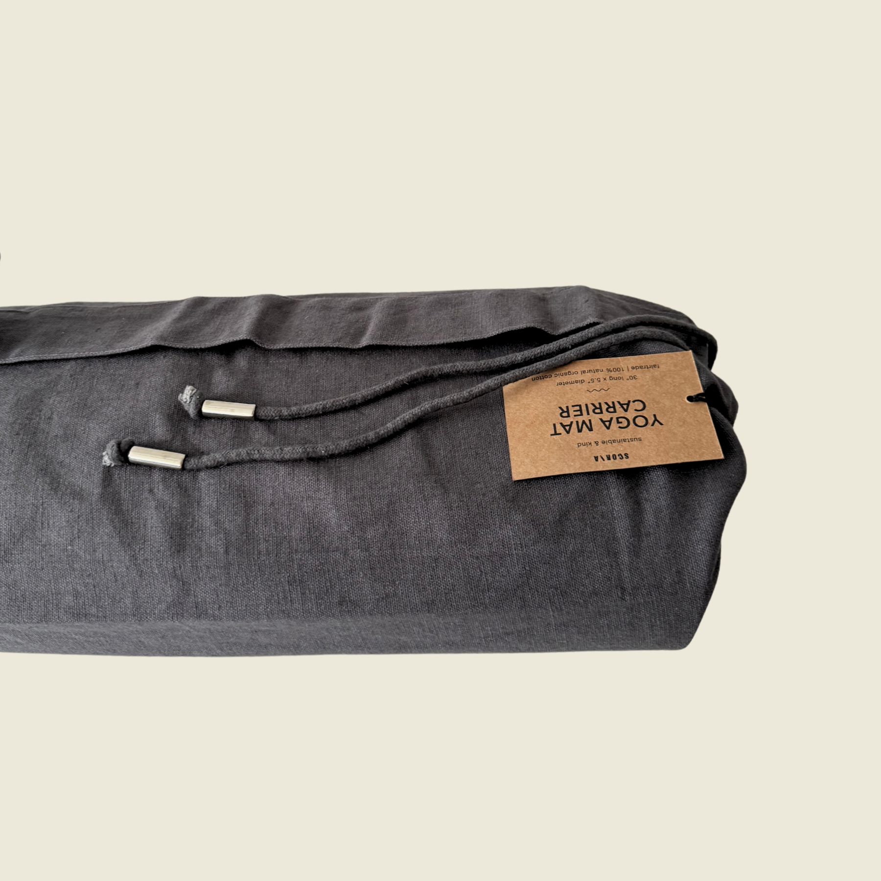 Yoga Mat Bag | GOTS Organic Cotton | Shadow Grey - Athletic image 3