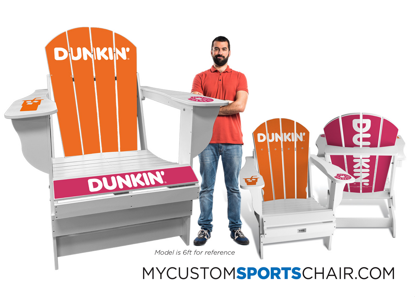Giant Adirondack Chair-Dunkin' branding on front arms and branding bar - Misc image 1