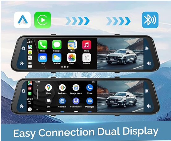 Rear View Mirror Screen with Dash Camera & Carplay - Gadgets image 3