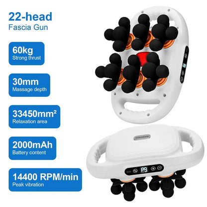 22-Head Fascia Gun High-Frequency Vibration Body Massage Gun Back and