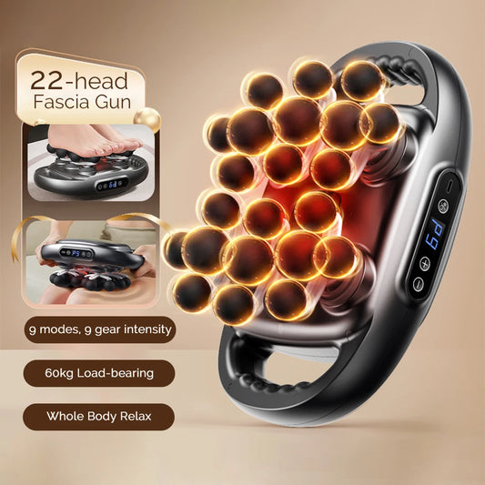 22-Head Fascia Gun High-Frequency Vibration Body Massage Gun Back and