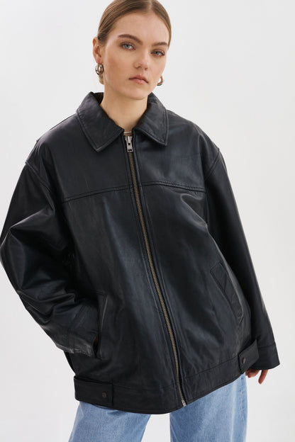 THEIA | Leather Bomber Jacket - Misc image 3