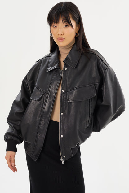 TREVANNA | Leather Bomber Jacket - Misc image 2