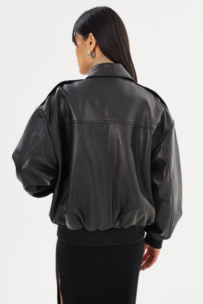 TREVANNA | Leather Bomber Jacket - Misc image 6