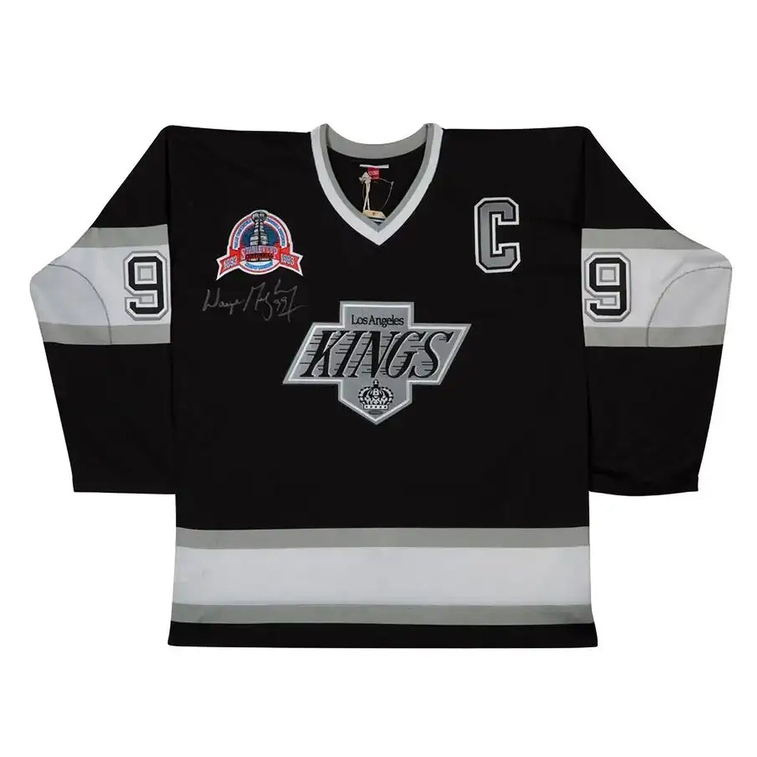 Wayne Gretzky Signed Los Angeles Kings Mitchell & Ness Authentic 1992-93 Black Jersey - Toys & Games image 1