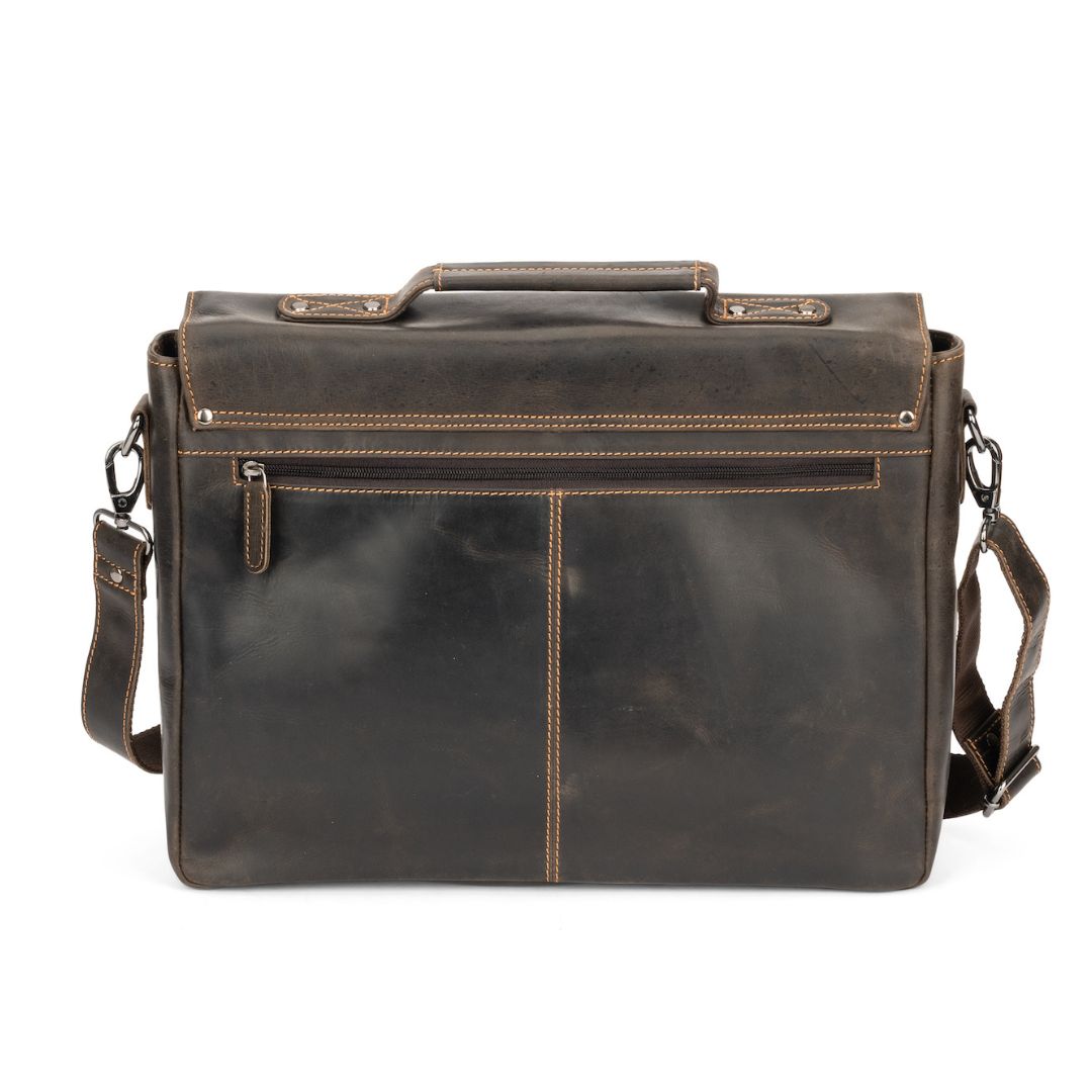 Leather Laptop Bag Portland Brown - Gadgets image 3
