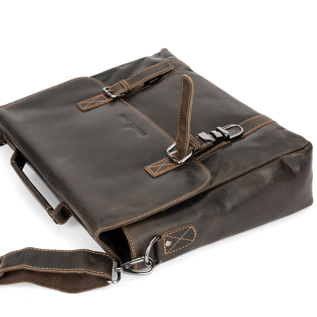 Leather Laptop Bag Portland Brown - Gadgets image 4