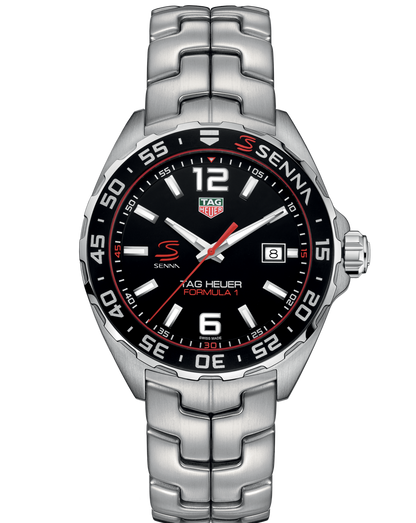 Tag Heuer Formula 1 Senna Limited Edition Black Dial Silver Steel Strap Watch for Men - WAZ1012.BA0883 - Jewelry image 3
