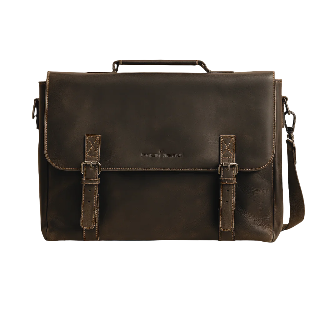 Leather Laptop Bag Portland Brown - Gadgets image 1
