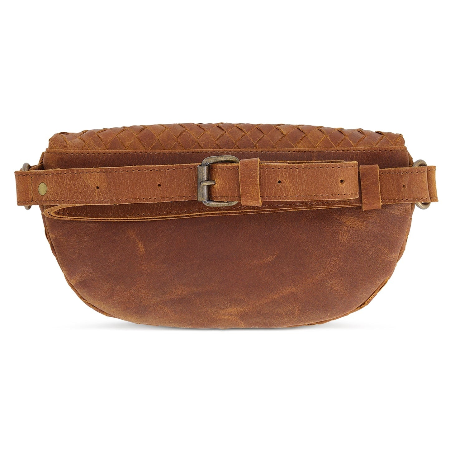 Nexus Woven Leather Belt Bag - Saddle Brown - Accessories image 3