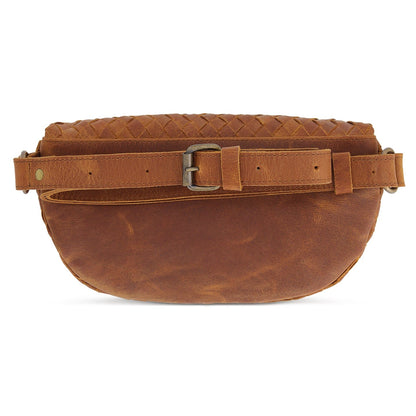 Nexus Woven Leather Belt Bag - Saddle Brown - Accessories image 3
