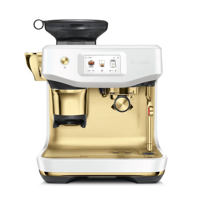 Breville - Barista Touch Impress Semi-Automatic Combo Espresso Machine with Grinder - Sea Salt + Brass Accents - BES881SSB - Kitchen & Dining image 2