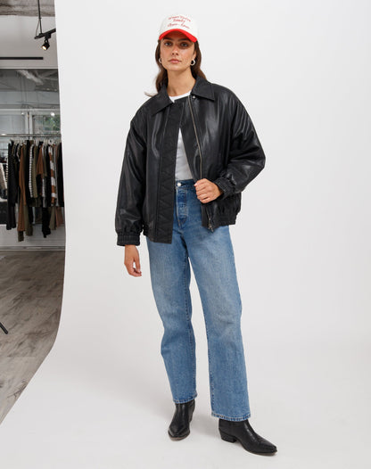 Christine Oversized Vegan Leather Bomber - Misc image 6
