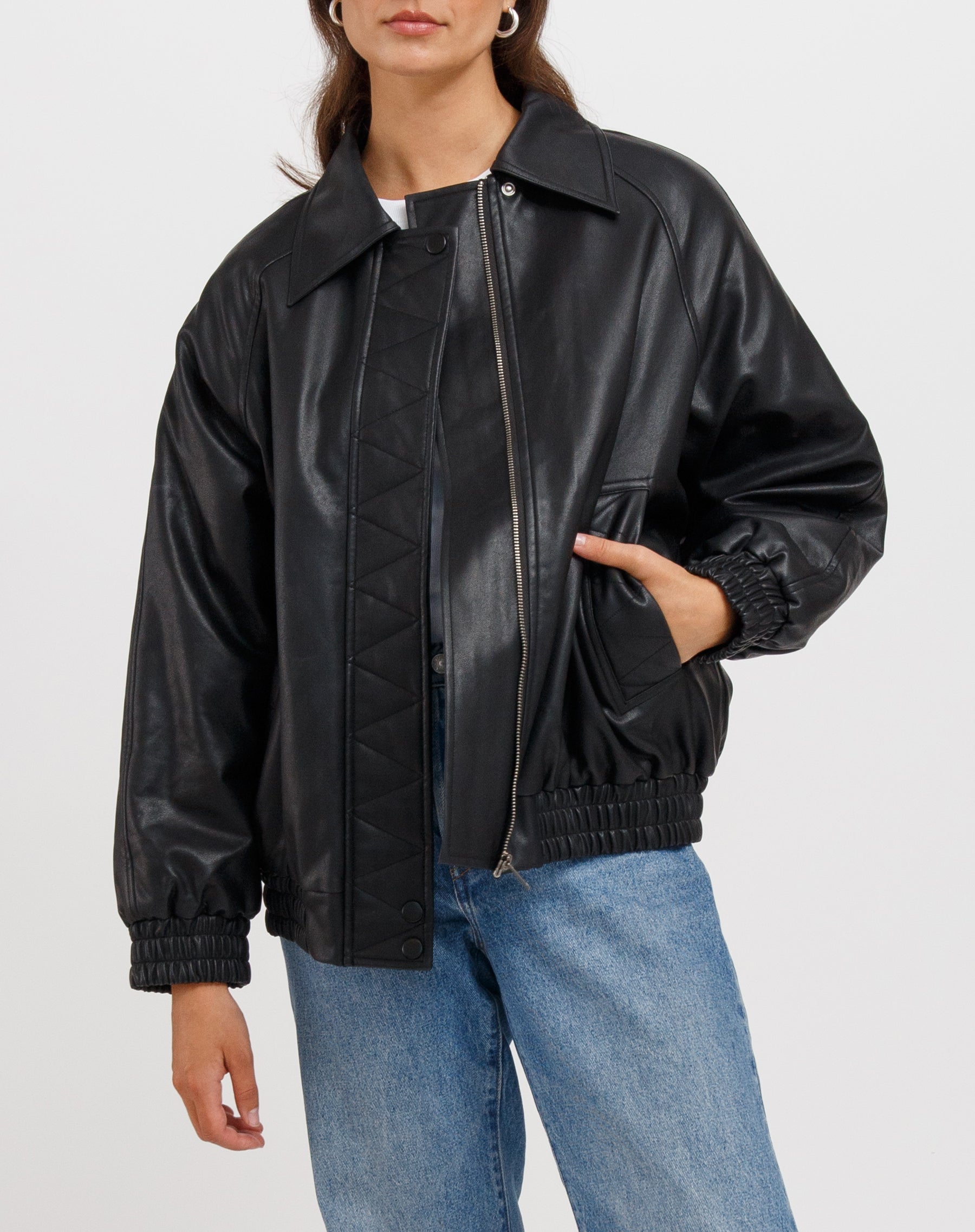 Christine Oversized Vegan Leather Bomber - Misc image 3