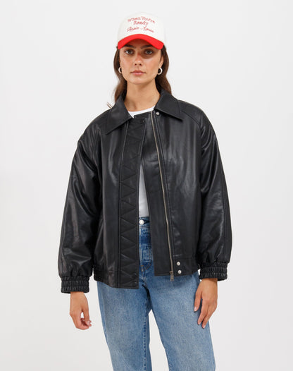 Christine Oversized Vegan Leather Bomber - Misc image 4