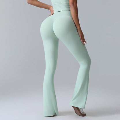 Hip-lift Yoga Flared Pants Fitness Sports Wide Leg High Waist Quick Dry Trousers Womens Clothing - Apparel image 2