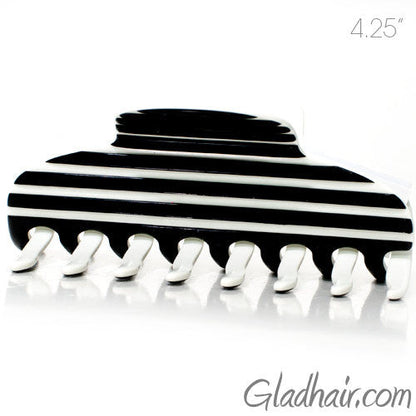 Hand Made Stripe Black and White Hair Claw - Beauty image 1